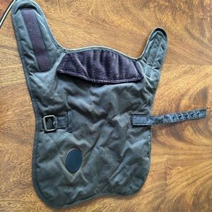 Barbour Olive Green Dog Coat with Brown Corduroy Trim